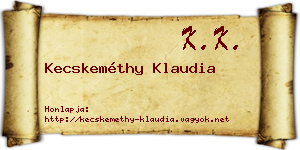 Kecskeméthy Klaudia névjegykártya