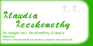 klaudia kecskemethy business card
