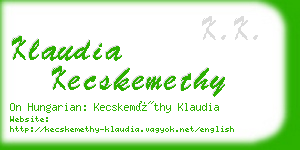 klaudia kecskemethy business card